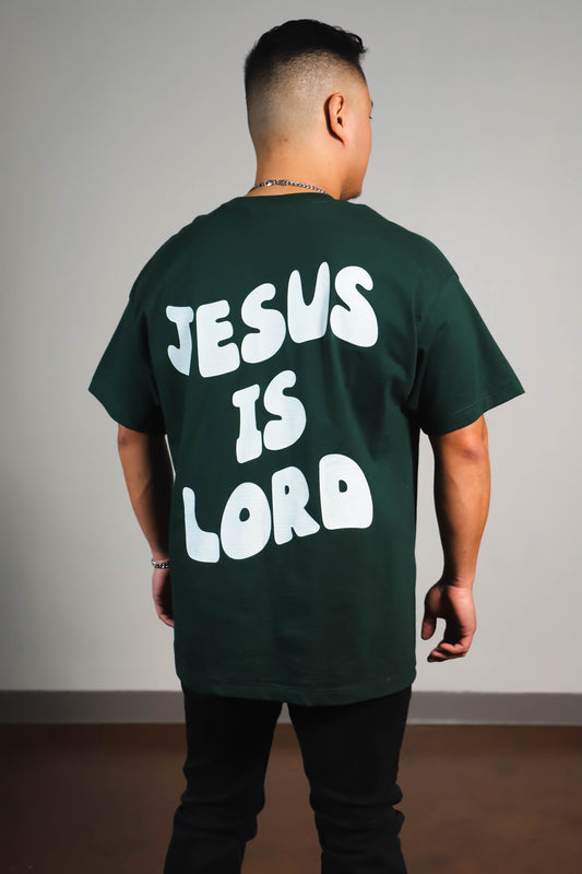 Jesus is Lord - Deep Forest Green Oversized Tee