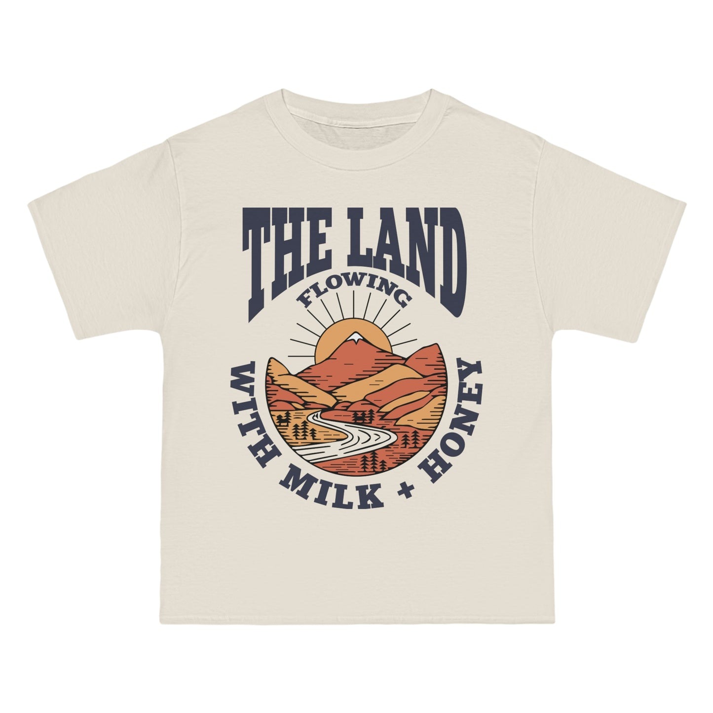 The Land Flowing with Milk & Honey - Natural Oversized Tee