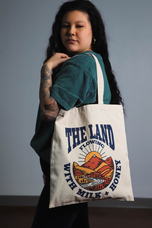 The Land Flowing with Milk & Honey - Natural Tote Bag
